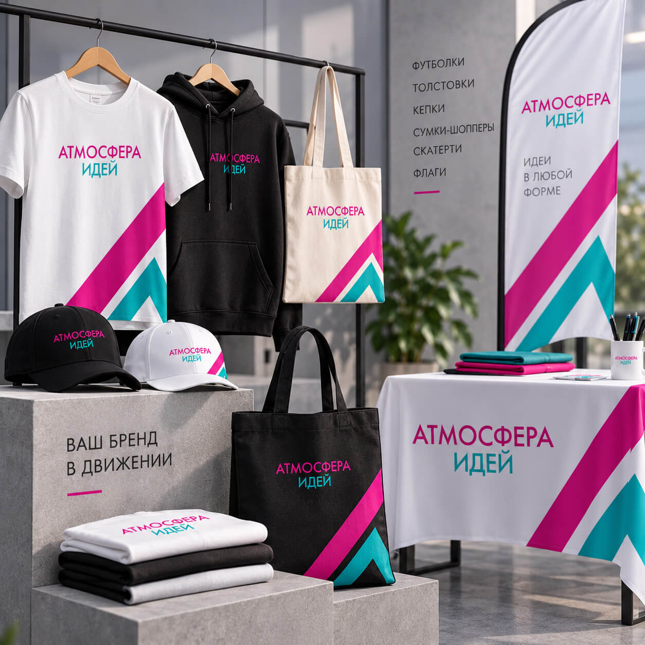 Брендированный текстиль — портфолио Атмосфера Идей