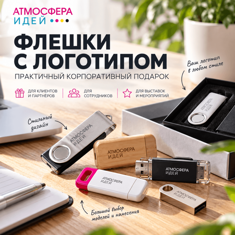 Флешки с логотипом: практичный корпоративный подарок