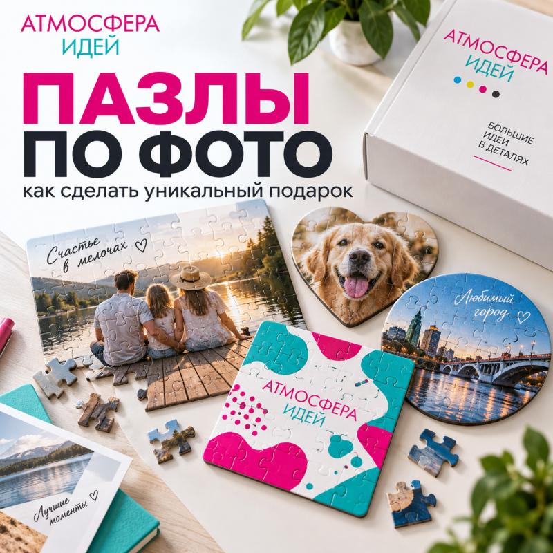 Пазлы по фото: как сделать уникальный подарок в Томске